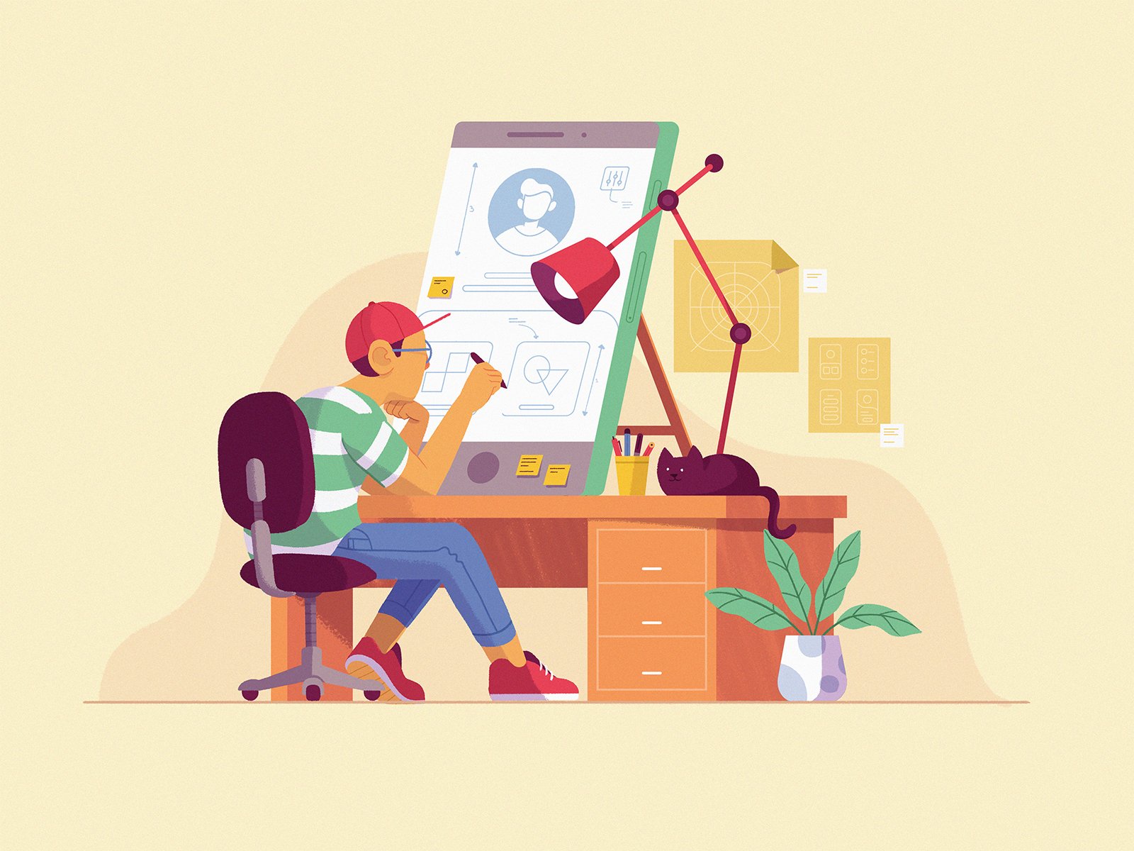 Person doing design work