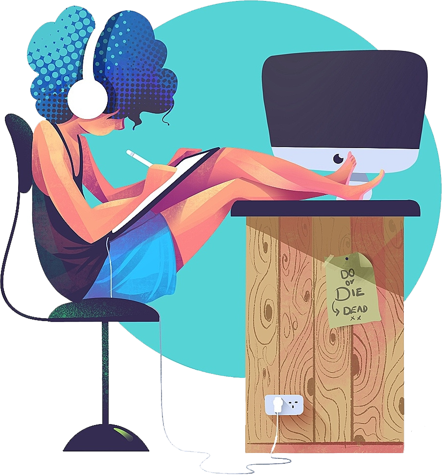 Designer
            working on graphic design assets