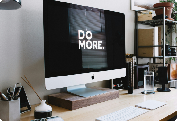 Desktop computer workspace