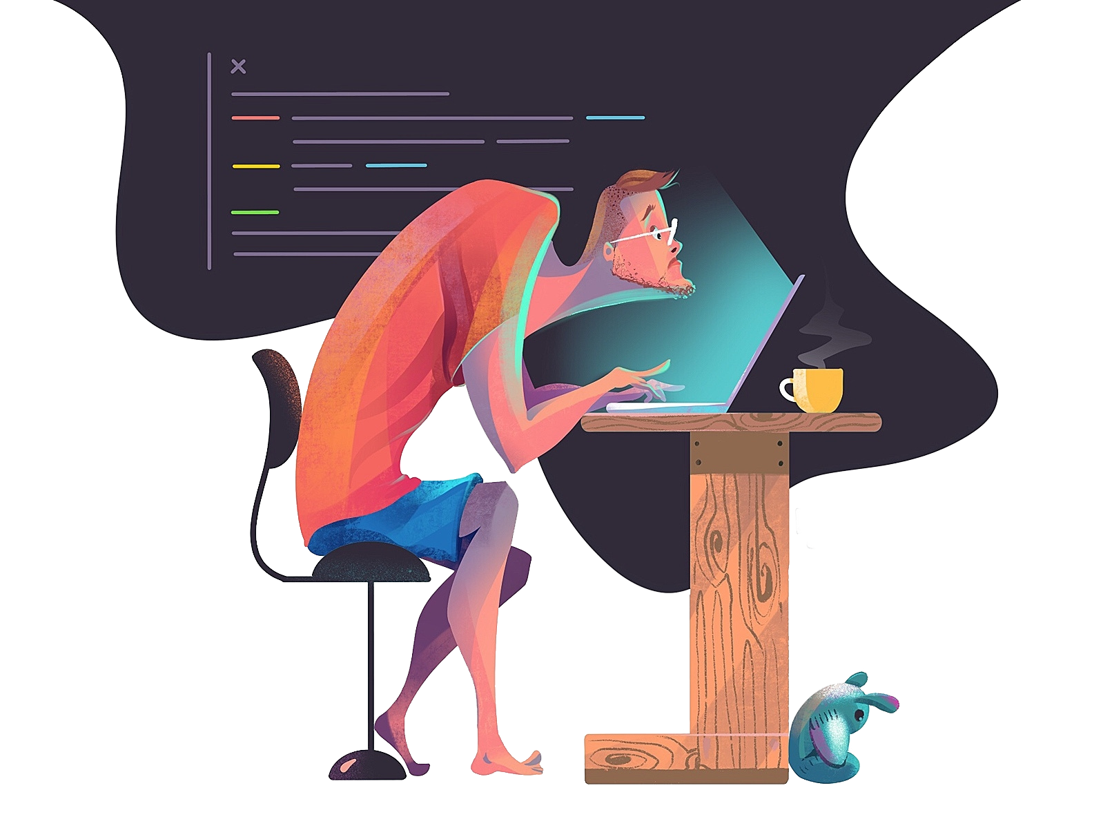 Web designer and developer at work
